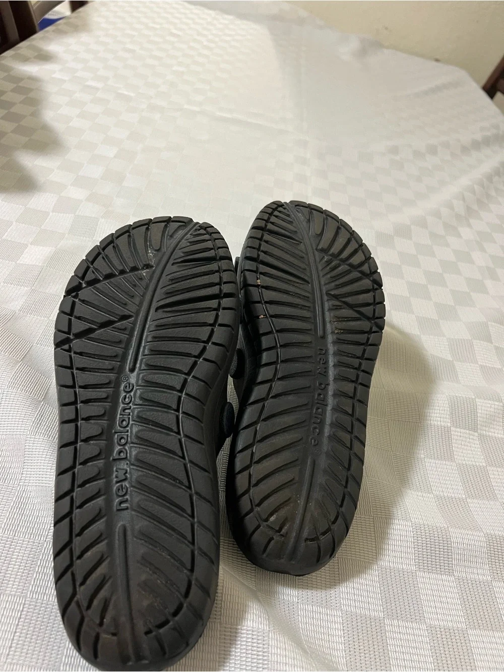 New Balance Black and White Kids Slide Sandals with Logo